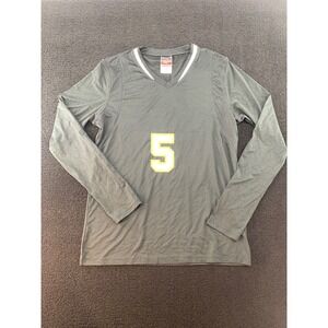 Alleson Athletic‎ Womens Long Sleeve V Neck Jersey Number 5 Black Size Medium